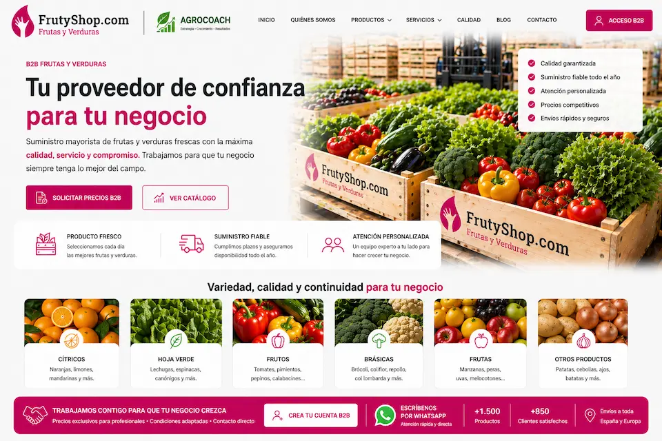 Proveedor de confianza de verduras mayorista de Almeria para profesionales